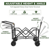 Heavy Duty Collapsible Wagon, Foldable Wagon with Removable Canopy, Foldind Wagon Cart with Wheels 92931648