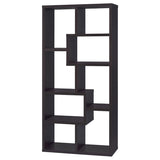 8-shelf Cappuccino Geometric Bookcase B062P145423