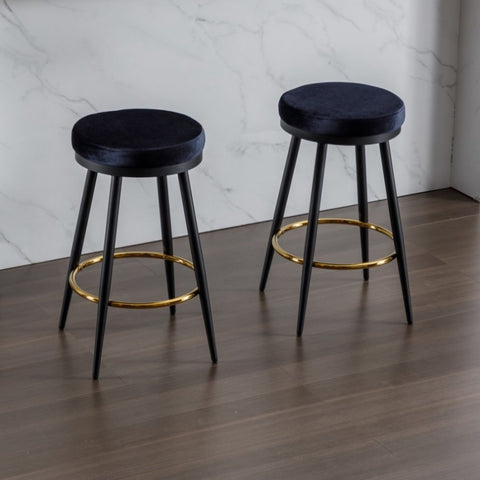 ZUN counter swing stool velvet Black color,barstools Set of 2 W1805111862