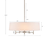 5-Light White Drum Shade Chandelier B03599267
