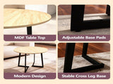 35.43 Inch Half Split Round Dining Table for 4-5 People, Industrial V-Shaped Bend Metal Legs Space 71727497
