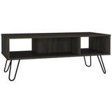 Vassel Coffee Table, Hairpin Legs, Two Shelves -Espresso B20091996