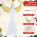 5ft Pre-Lit Christmas Angel Decor, 150 LED Lights , IP44 Weatherproof Xmas Decoration 84531694
