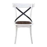 ZUN 2 Pieces Set Dining Side Chair Rustic Modern Farmhouse Design Retro Design With Metal X Design W2537P211113