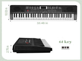 GEP-203 61 Key Keyboard with Piano Stand, Piano Bench, Built In Speakers, 48807478