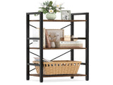 4-Tier Industrial Bookshelf , Heavy-Duty Metal Frame & X-Shaped Braces 69110737
