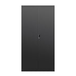 ZUN Metal Wardrobe Cabinet with Hanging Rod and Lock,black Armoire Wardrobe Closet,Clothing Locker W1247P221096