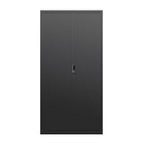 ZUN Metal Wardrobe Cabinet with Hanging Rod and Lock,black Armoire Wardrobe Closet,Clothing Locker W1247P221096