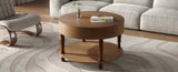 Coffee Table with Dual Storage for Living Room, 31.5" Modern Round Coffee Table with Storage and W1445P341373