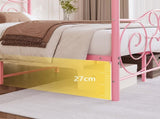 Metal Canopy Bed Frame with Vintage Style Headboard & Footboard, Easy Assembly All Parts Included, W840P465779