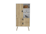 Dresser 52"H Stylish Bedroom Storage Solution with 3 Open Shelves, 2 Drawers, and 1 Door, White / B097P167453