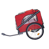 ZUN Dog Bike Trailer, Breathable Mesh Dog Cart with 3 Entrances, Safety Flag, 8 Reflectors, Folding Pet 55291852