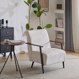 26.38" Modern Beige Lounge Chair with Polyester Upholstery and Sturdy Metal Frame, Ideal for Living N767P236501B