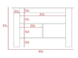 Kitchen Island, kitchen table 35" H, Four Legs, Three Open Storage Shelves, White / Ibiza Marble B097132967