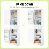 Tall Bathroom Storage Cabinet, Freestanding Storage Cabinet with Twos and Adjustable Shelves, N725P246463K