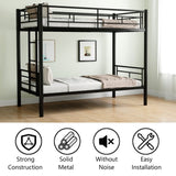 ZUN Bunk Bed Twin Over Twin Size with Ladder and high Guardrail, Able to Split, Metal Bunk Bed, Storage W1935P167850