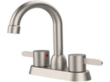 2 Handles Bathroom Sink Faucet, Brushed Nickel Centerset RV Bathroom Faucets for 3 Hole pop-up 36795444