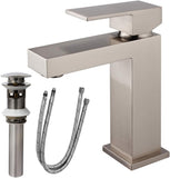 Single Handle Faucet, Brushed Nickel Single Hole Faucet, Solid Brass Modern W1386P331308