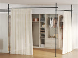 Drill-Free L-Shaped Room Divider Curtain Rod, Adjustable 28"-142"W x 4-10 ft H Heavy-Duty Partition 40379291