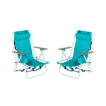 ZUN Folding Beach Chair Set of 2 for Adults, 4 Position Portable Backpack Foldable Camping Chair with 92694643