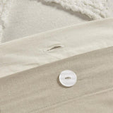 King/Cal King 3 Piece Cotton Duvet Cover Set with Chenille Tufting B035129139