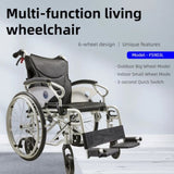 Aluminum alloy multi-function wheelchair. Unique 6 tire design. Quickly switch between self-use and W3121P297435