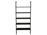 5-Layer Wall-Mounted Density Board Iron Frame Display Rack 23.62*11.81*70.87in Black Walnut Wood 13415907