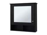 Black Medicine Cabinet with Door and Included Mirror B062P252177