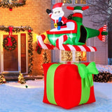 6 Feet Christmas Inflatables Airplane with Built-In Blower 15326109