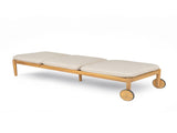 Riviera Outdoor Chaise Lounge with Wheels, Acacia Wood Frame N775P287338T