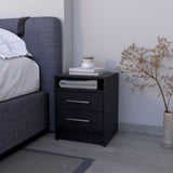 Black 2-Drawer Nightstand B062P230638