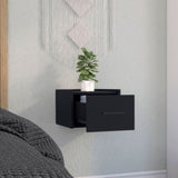 Boa Floating Nightstand , End Table, Side Table Wall-Mounted Single Drawer Design with Handle- Black B200137816