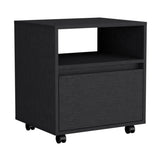 Austin Nightstand , End Table, Side Table Casters, Single Drawer-Black B20092130