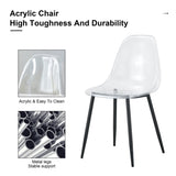 ZUN Modern minimalist transparent dining chair, plastic chair, armless crystal chair, Nordic creative W1151134922