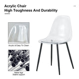 Modern minimalist transparent dining chair, plastic chair, armless crystal chair, Nordic creative W1151134922