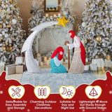 VINGLI 3.7FT Lighted 2D Nativity Scene Outdoor Christmas Decorations, with 170 White LED Lights and 96286424