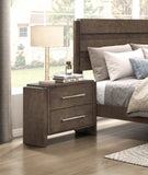 Transitional Dark Walnut Finish Two Drawers Nightstand 1pc Wooden Bedroom Furniture Solid Rubberwood B011P332262