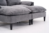 Convertible Combination Sofa Sofa U-Shaped Sofa with Footstools with Storage, Gray Sofa for Living W2012P252429