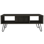 ZUN Newport Rectangle 2-Shelf Coffee Table Carbon Espresso B06280277