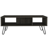 ZUN Newport Rectangle 2-Shelf Coffee Table Carbon Espresso B06280277