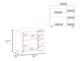 Jud Microwave Cart with 5 Shelves, 1 Door, Cabinet Storage, and Rolling Casters, White B097P474296