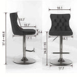 ZUN Swivel Velvet Barstools Adjusatble Seat Height from 25-33 Inch, Chrome base Bar Stools with Backs W1143137914