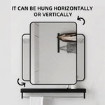 ZUN 24*30inch Mirror Hangs Horizontally or Vertically Black Metal Framed Bathroom Mirror W1355133658