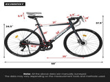 700Cx28 Road Bike, Lightweight Aluminum Frame, Disc Brakes, 16-Speed, Fast Acceleration, Suitable 62864627