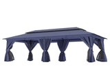 Patio Gazebo 10'x20', Outdoor Heavy Duty Party Tent Shelter With Double Roofs, Mosquito Nettings And 58690224