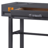 ZUN Gunmetal Writing Desk with 1 Drawer B062P185696