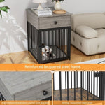 ZUN Dog Crate Furniture, Dog House, Decorative Dog Kennel with Drawer, Indoor Pet Crate End Table for 01087818