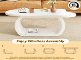 ON-TREND 39.3"*23.6" Modern Cloud Coffee with 1.5" Thicktop, Cream Style Irregular End N721P262567K