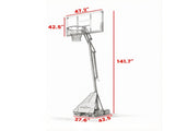 Outdoor Portable Basketball Hoop 8-10ft Adjustable Goal with 47 Inch Shatterproof Backboard 53867266