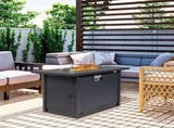 43-Inch Fire Table50000 BTU Gas Firepit with Volcanic Stone Black 45855548